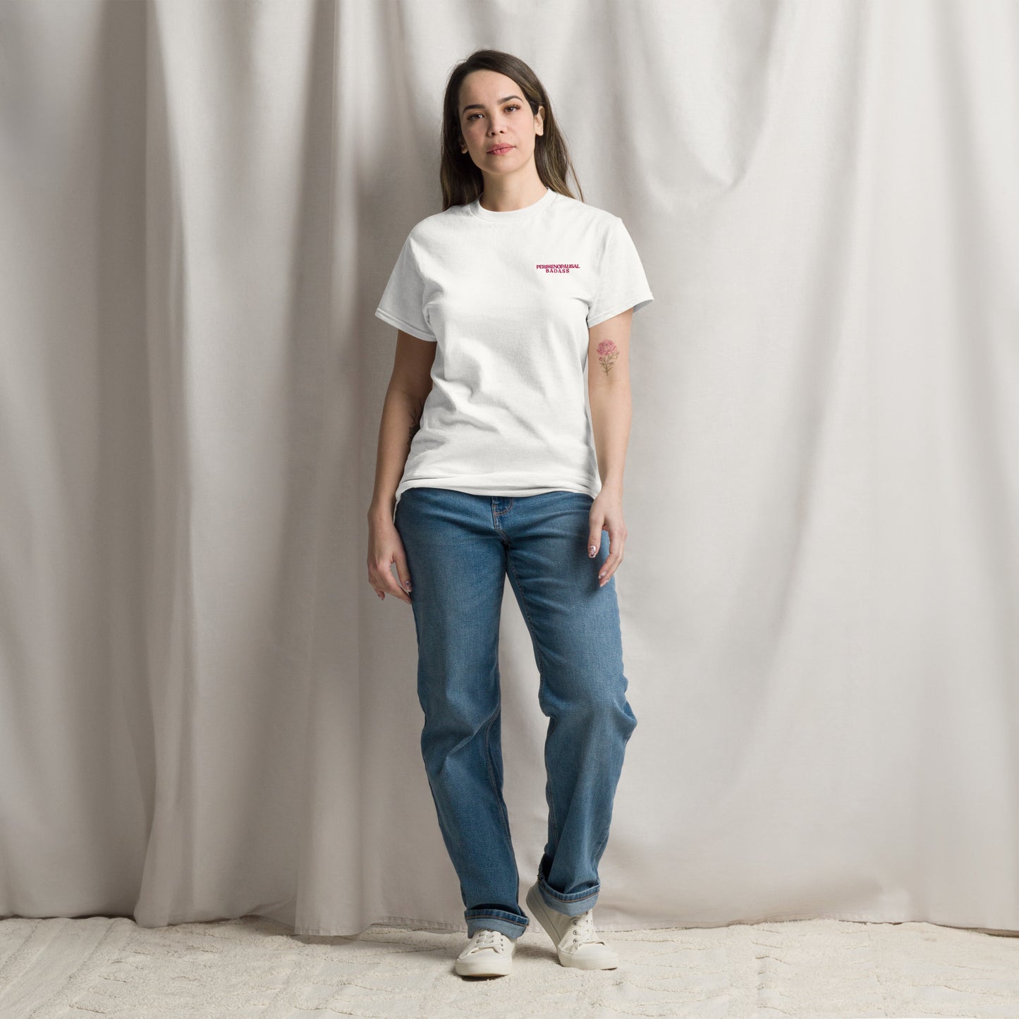Perimenopausal Badass Embroidery Classic Tee