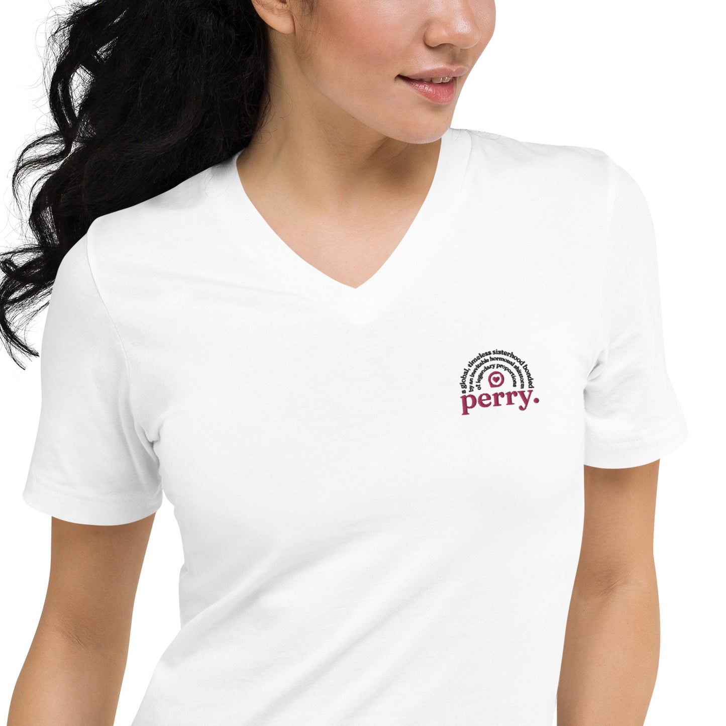 A Global Sisterhood - Embroidered - Short Sleeve V-Neck T-Shirt